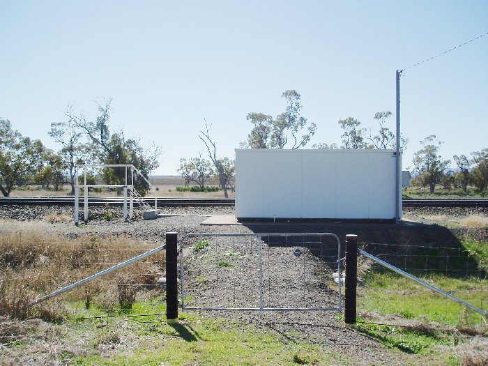 A view looking across to the Staff Hut and Staff Exchange Platform at Breeza.