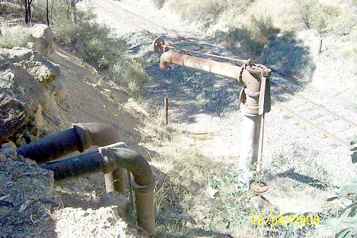 The Up side water column; the pipes to the left of the photo lead to the water tank.