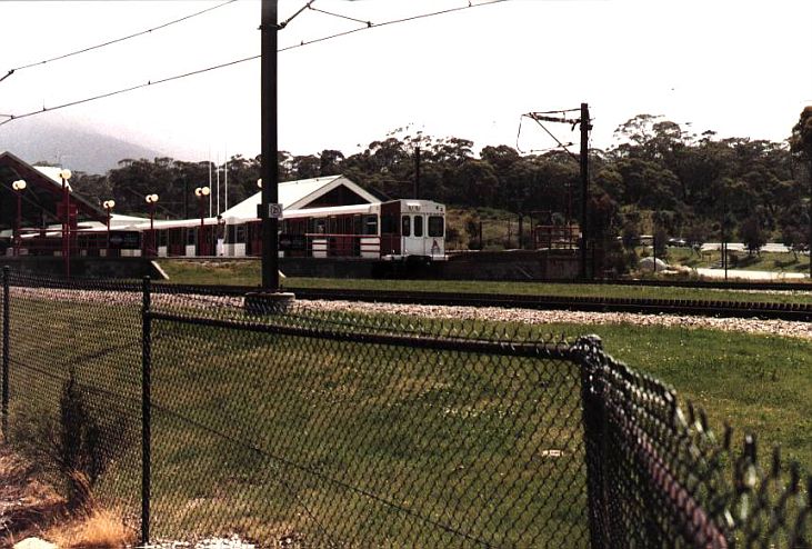 
A wide-angle view of Bullocks Flat terminal station, clearly showing that
all track is rack equipped.
