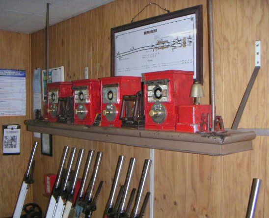 
The safeworking instruments in the signal box.
