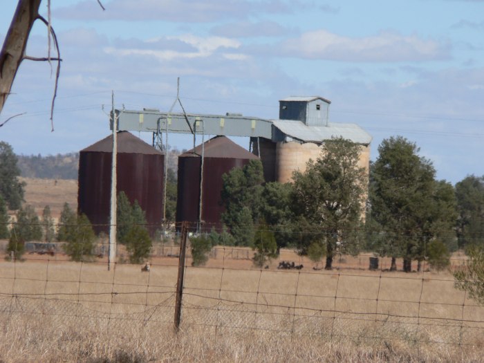 The view looking south towards the silos.