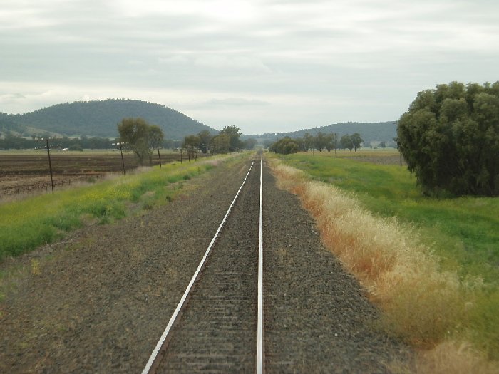 A view of the site of Burilda Loop. The loop used to be where the ballast is on the left of the Main Line. 