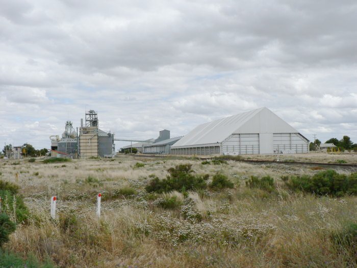 The view looking east towards the silo complex.