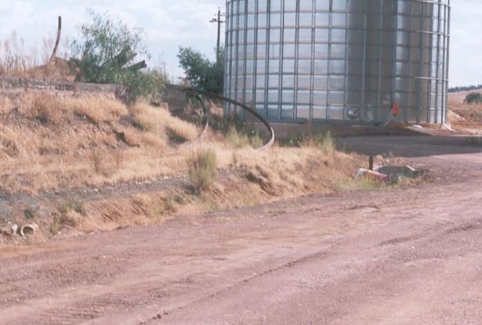 The siding at Burrumbuttock has, quite literally, been bent out of the way to allow the new silo to be erected.