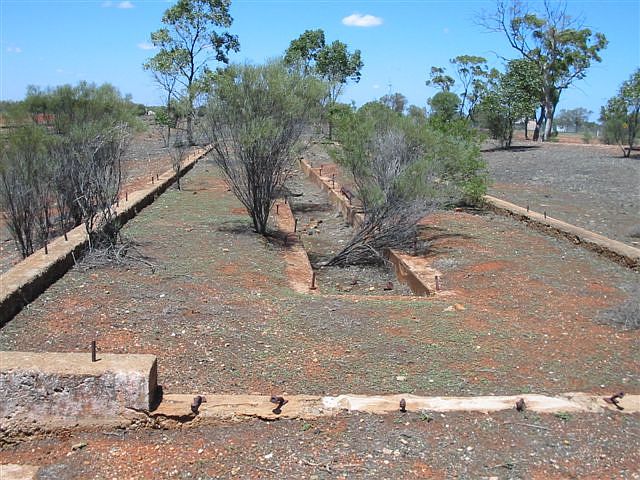 
Remains of building foundations in the yard.  This is probably the
engine shed.
