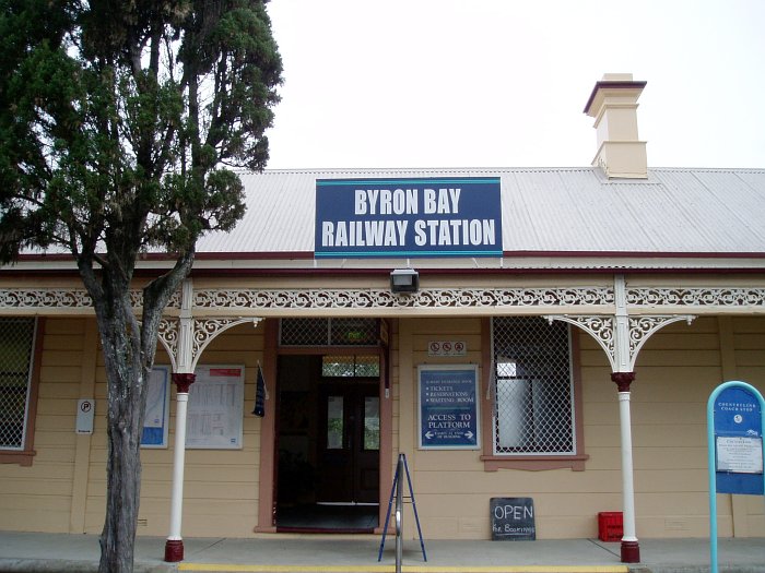 A closer view of the station entrance.