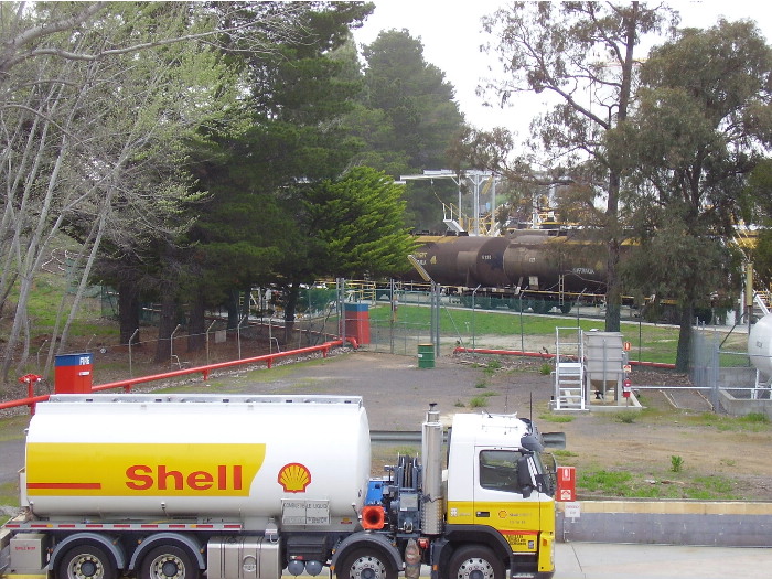 A view of the oil terminal sidings at Canberra.