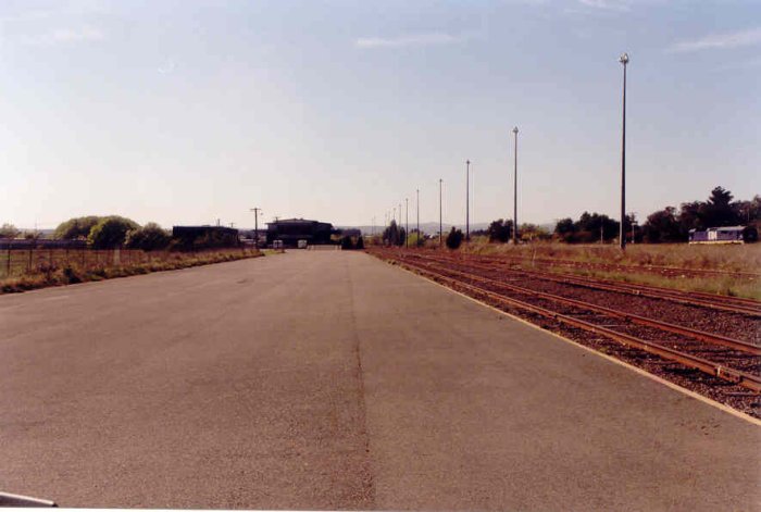 The view looking along the goods platform.