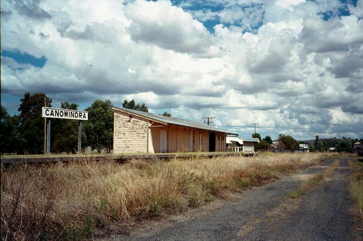 
The rail-side view of the station showing the station building, which
resembles a shed more than a station.
