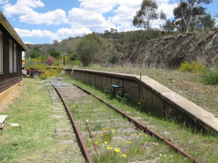 The view looking south along the platform.