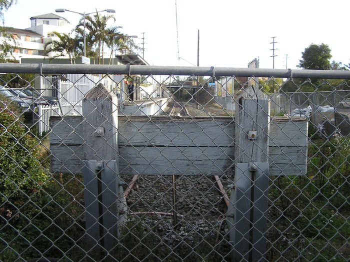 Buffers at the northern end of the station.