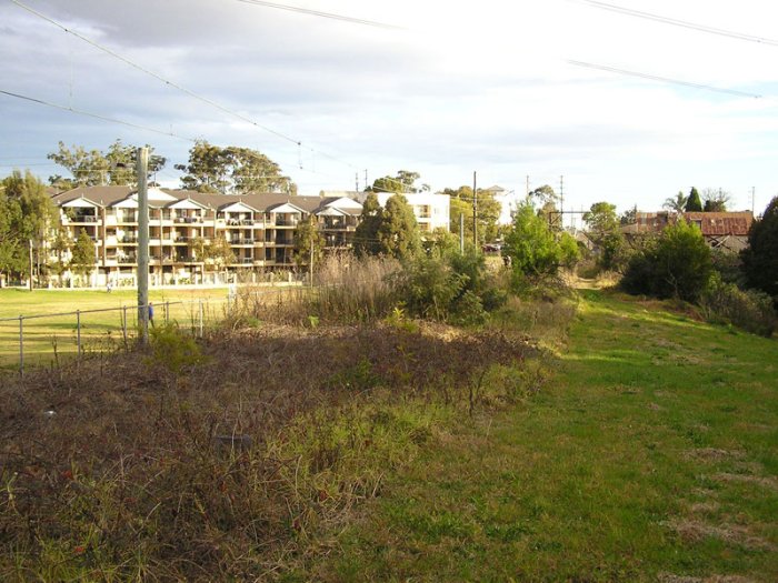 Looking south towards the station from the northern end of the formation.