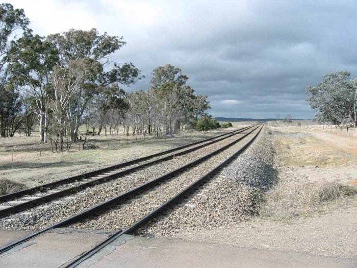 The view from the adjacent level crossing, looking in the direction of Sydney.