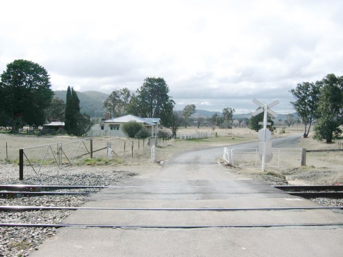 The level crossing which was at the up end of the station.