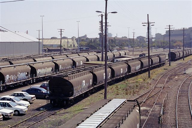 
Empty wheat wagons sit in Carrington Yard.
