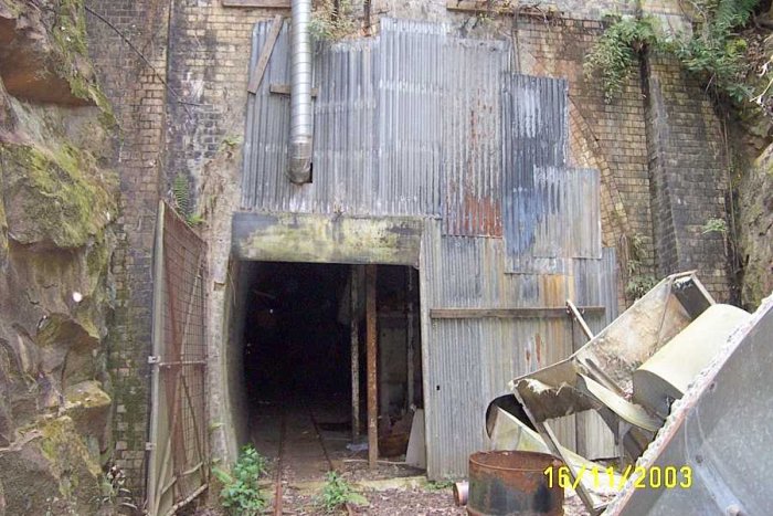The covered entrance to the tunnel.