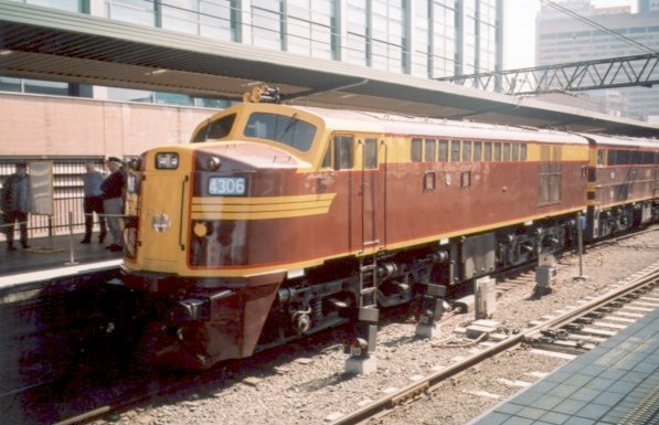 Preserved diesel loco 4306 stands at Central during the NSW 150th Anniversary of Rail celebrations.