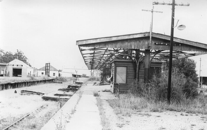 
The view looking along the platform to the terminus, during the dismantling
of the station.
