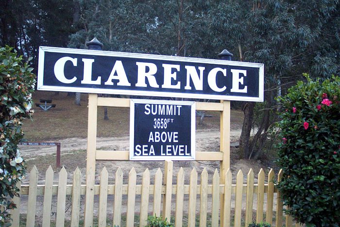 
The current signboard for Clarence station.
