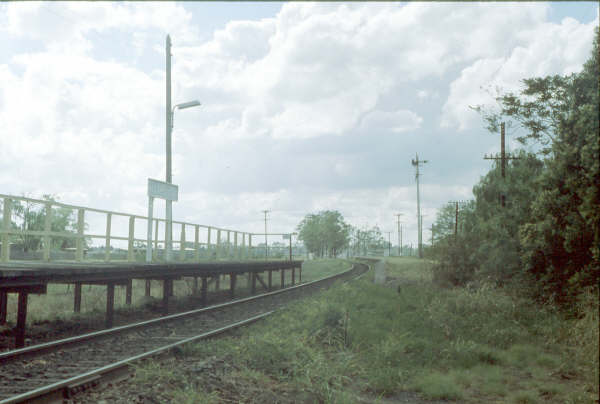 Adjacent tothe main platform was the  brick faced (and wide) Hawkesbury Racecourse platform. The grassy platform was located on the opposite side of the line from Clarendon Station and had the tall down home signal situated in the middle.