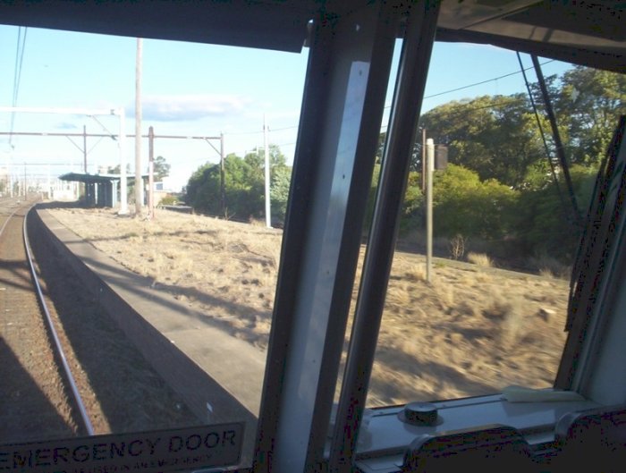 The view from an Up T set passing through the station.