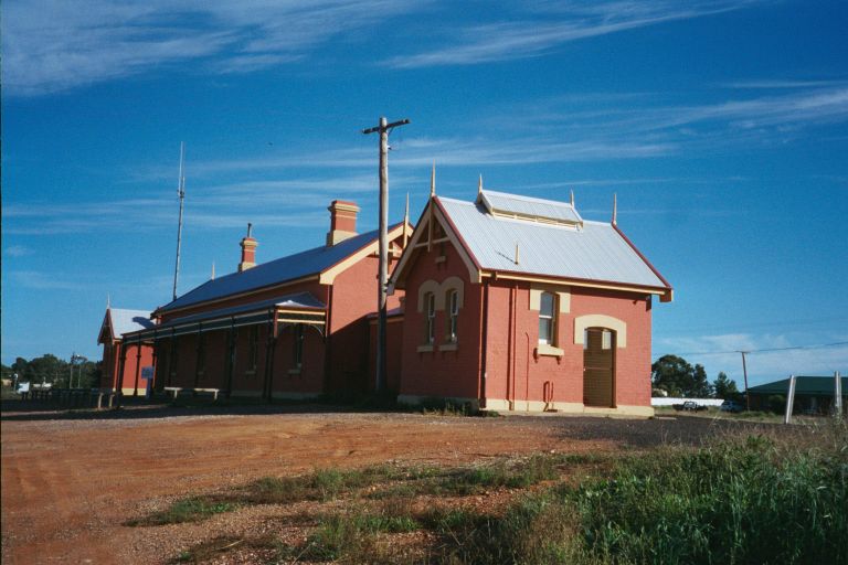 
An early morning view of Cobar Station from the non-rail side.
