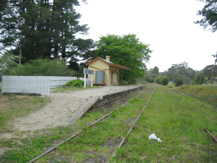 The view looking south towards the restored station.