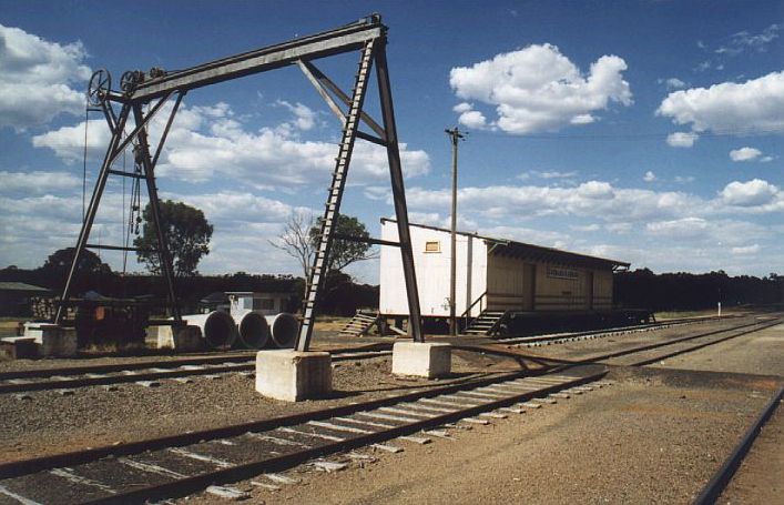 
The gantry crane and goods shed in the yard.
