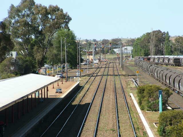 The view from the overhead walkway looking towards the Junction.