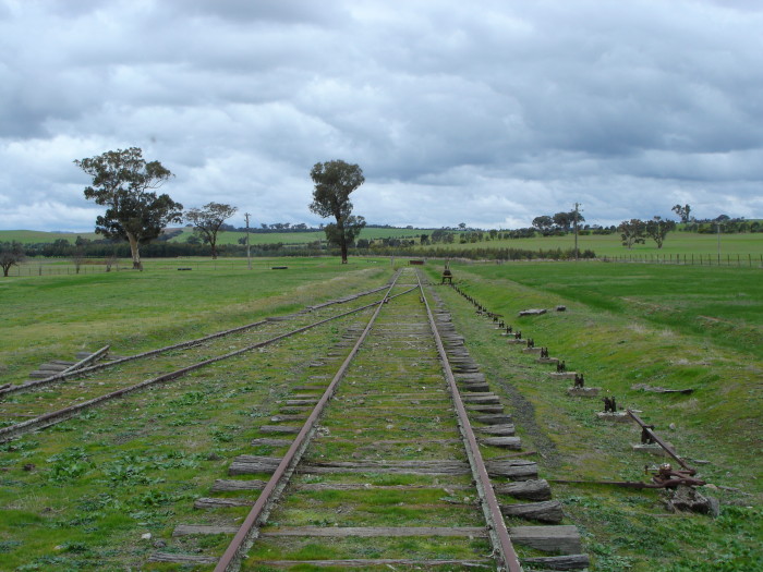 The view of the down end of the siding, looking towards Tumbarumba.
