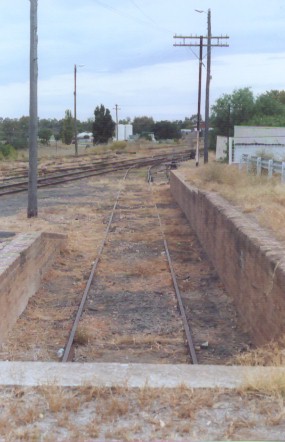 The view looking south along the short dock platform.