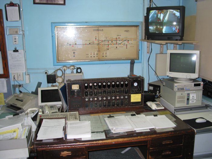 The station master's desk and signal diagram.