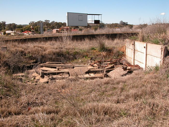 
The remains of the signal box which sat at the down end of the platform.
