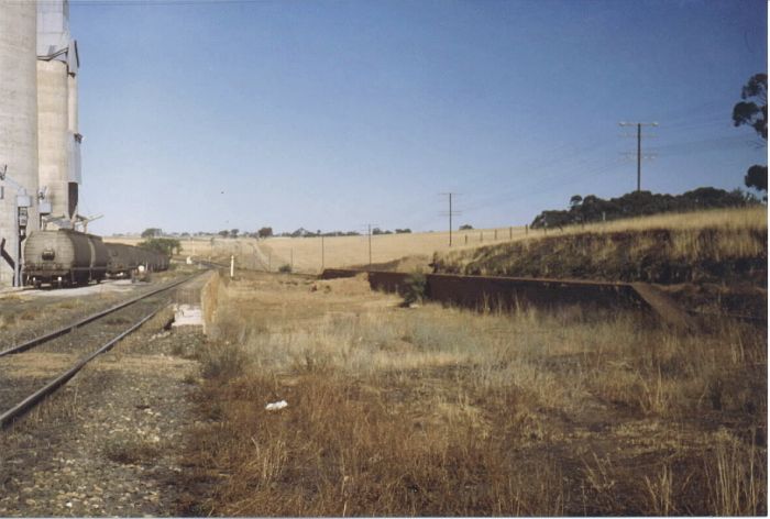 
The original platform of Cunningar now is a little ways off the main line in
this 1980 photo. The station had a 98 year life closing on March 9th, 1975
