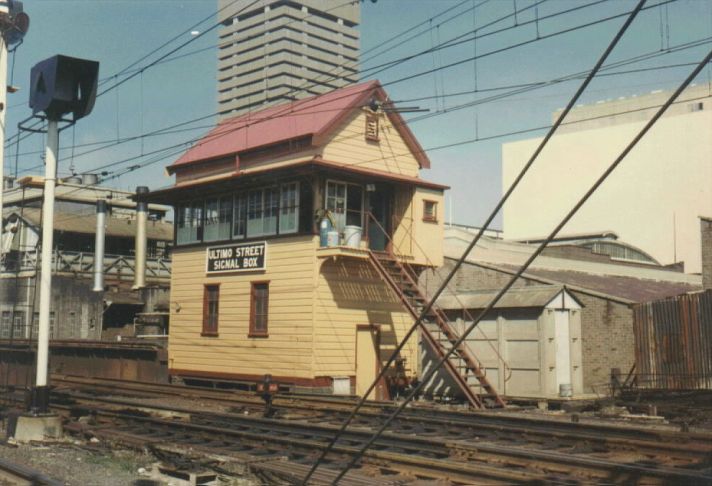 
Ultimo Signal Box contained 36-lever frame.  The building was unfortunately
destroyed by a fire on 11/3/1996.
