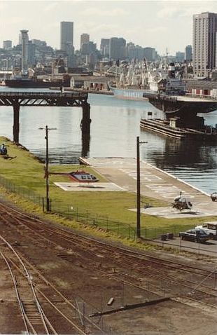 
A closer-view of the Pyrmont Bridge which can open to allow ships through to
the wharves served by the yard.
