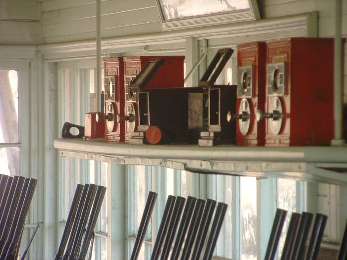 
A close-up view of the signalling instruments.
