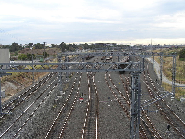 The view looking north from Punchbowl Road towards Enfield South Yard.
