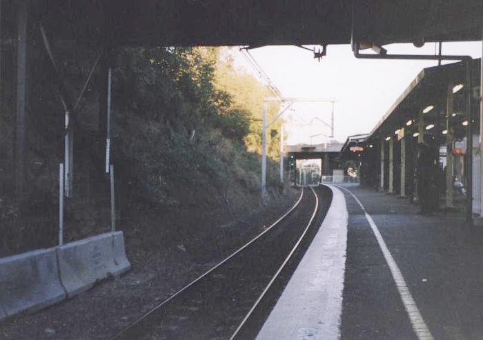 
The view looking south along platform 1.
