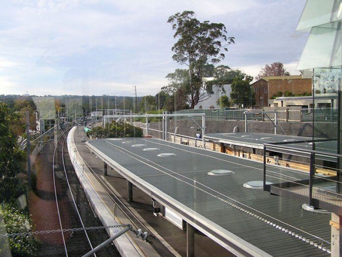 Looking north along the western side of the station from the new concourse.