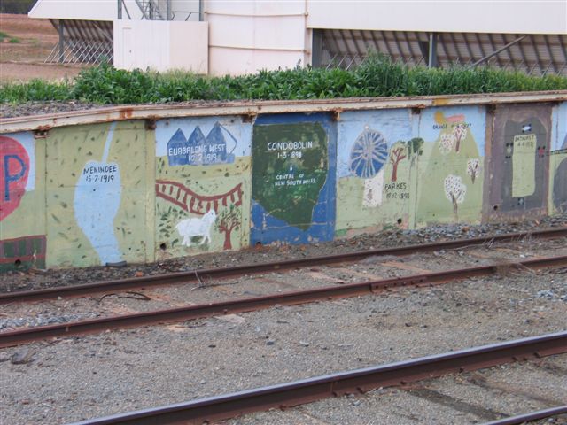 A close-up of the decorated loading bank face.