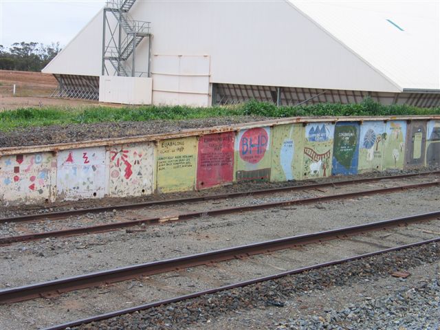 The loading bank has been decorated by the locals.
