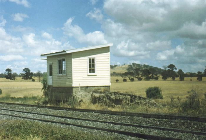 
The remains of Fish River signal box.  This used to sit on the platform
which was demolished around it.
