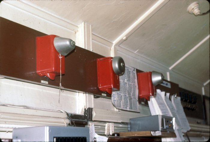 The striker bells in Flemington Car Sidings Signal Box to notify of train coming.