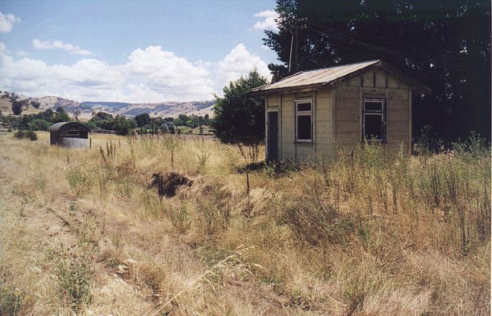 
The island platform and signal box at Gilmore.
