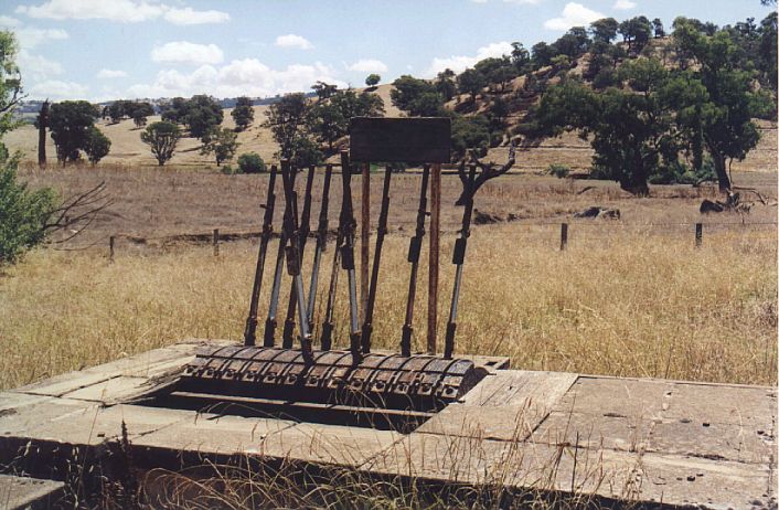 
One of 2 sets of lever frames at Gilmore (the other is in the signal box).
