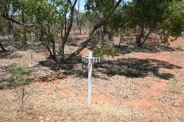 The 725km post is still in good condition.  The one-time station was located 50m beyond this post.