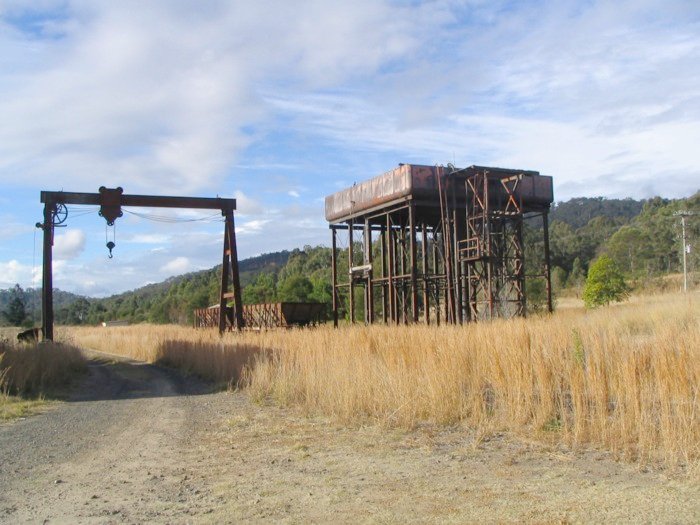 The gantry crane and water tower at Glenreagh.