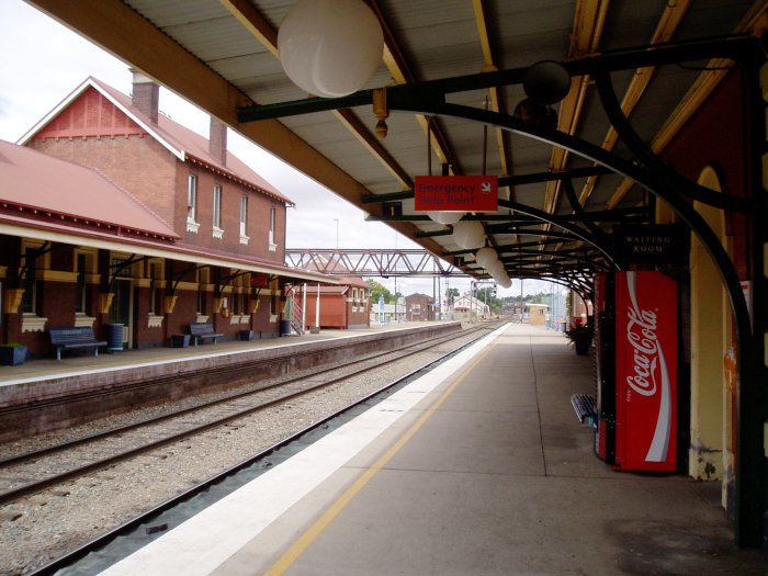 The view looking south along platform 1.