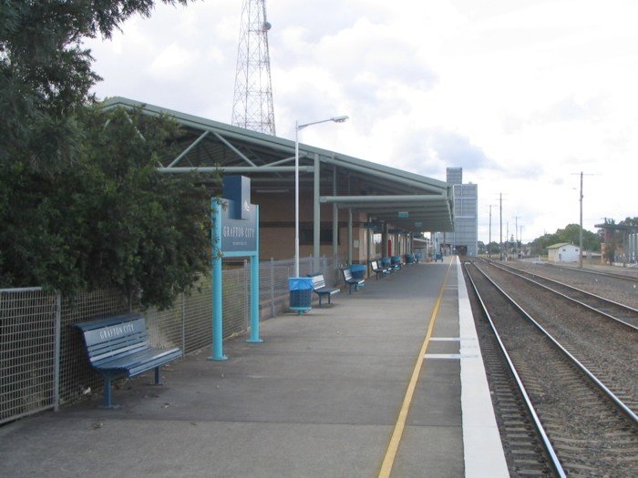 The view looking north along the platform.